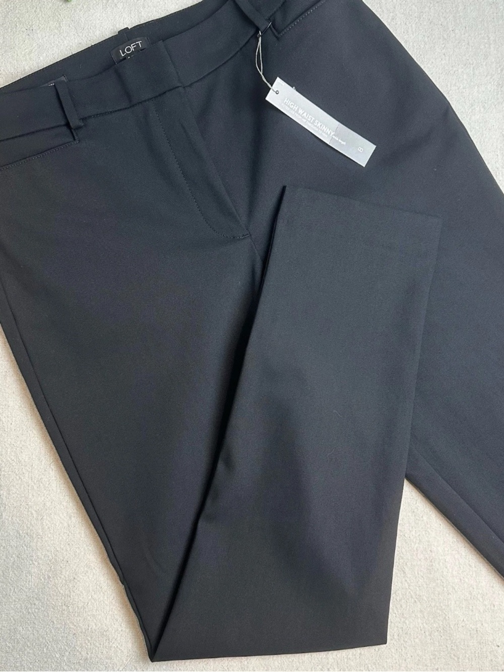 Loft High Waist Skinny Pants Black Ankle Length Career Wardrobe Basic Size 8 NWT